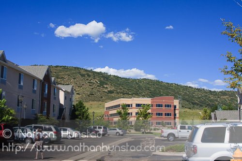 The view from the TownPlace Suites by Marriott, where we stayed